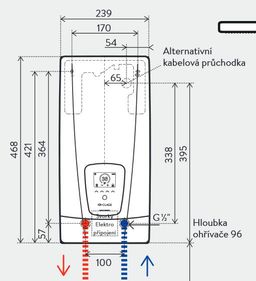 Clage DSX Touch Elektrický prietokový ohrievač vody s diaľkovým ovládaním 18/27 kW - galéria #1