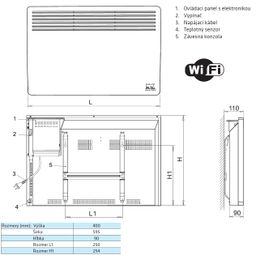 Elíz ECW150WIFI Konvektor elektrický nástěnný - galéria #5