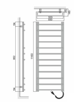 Elíz EBS12/55AF-W Elektrický sušiak 116x55 cm, biela - galéria #4