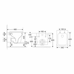 Mereo Závesné WC, Smart Flush Rimless, vrátane WC dosky, biela VSD83T1 - galéria #5