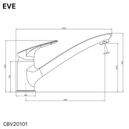 Mereo Eve Drezová stojanková batéria, chróm CBV20101 - galéria #1