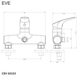 Mereo Eve Sprchová nástenná batéria, 150 mm, chróm CBV60103 - galéria #1