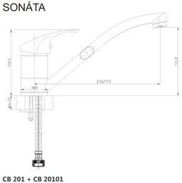 Mereo Sonáta Drezová stojanková batéria, chróm CB20101N - galéria #1