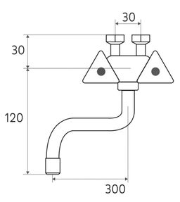 Mreo Drezová batéria s ramienkom 20 cm, pre nízkotlakové ohrievače, chróm CBS301003M - galéria #1