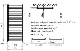 PMH Avento AV3C Radiátor kombinovaný, 50x121cm, chróm - galéria #3