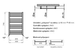 PMH Avento AV1W Radiátor kombinovaný, 50x79cm, biely lesklý - galéria #4