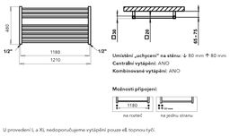 PMH Avento AVXLW Radiátor pre vykurovací systém 121x48cm, biely lesklý - galéria #3