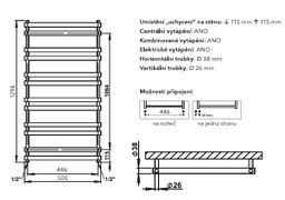 PMH Ulysses U7C Radiátor kombinovaný, 50x129|129,4cm, chróm - galéria #4