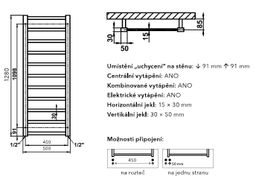 PMH Galeon G3C Radiátor kombinovaný, 50x128cm, chróm - galéria #4
