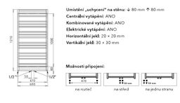 PMH Avento Frame AVF3W Radiátor kombinovaný, 50x121cm, biely lesklý - galéria #4
