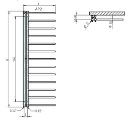 PMH Apollo AP2C Radiátor kombinovaný, 50x150 cm, chróm - galéria #3