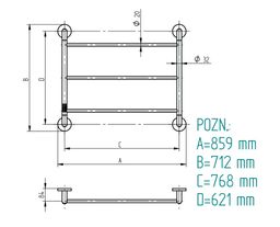 PMH Britta BR1SS-L Elektrický sušák 71,2x85,9 cm, leštěná nerez,  kabel vlevo - galéria #4
