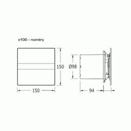 Cata E100GTH Axiálny ventilátor s automatickou reguláciou vlhkosti, biely - galéria #2