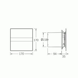 Axiálny ventilátor Cata E120GT, biely - galéria #3