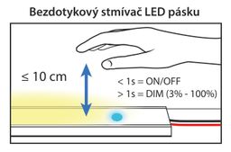 EBS LED svetlo 60 cm, bezdotykový stmievač a spínač, PS600D - galéria #3