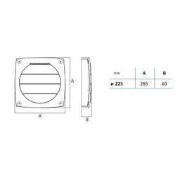 Cata LHV225 Mriežka ventilátora 22,5cm (01560225) - galéria #1