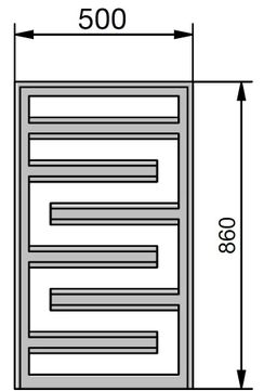 Zehnder Tetris ZT5090BM Radiátor pre vykurovací systém, 50x86 cm, čierny mat 0557 - galéria #8