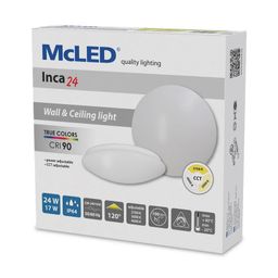 McLED Inca 24 ML-411.238.32.0 Nástenné, stropné LED svietidlo 36 cm, biela - galéria #11