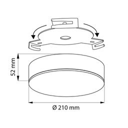 McLED Mold R15 ML-416.051.33.0-DA Nástenné, stropné LED svietidlo stmievateľné 21 cm, biela - galéria #3