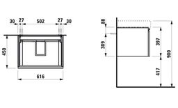 Laufen Pro S Skrinka pod umývadlo 61,5 x 45 cm, biely lesk H4834210964751 - galéria #2