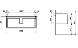Laufen Pro S Skrinka pod umývadlo 116 x 45 cm, biely lesk H4835610964751 - galéria #2