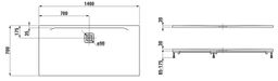 Laufen Pro Sprchová vanička 140x70 cm antracit H2159540780001 - galéria #1