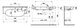 Laufen Umývadlo New Classic 120 cm s 2 otvormi, biele H8138580001071 - galéria #1