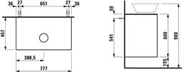 Laufen Skrinka pod umývadlo New Classic 80 cm s 2 zásuvkami, biela matná H4060120851701 - galéria #1