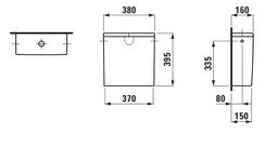 Laufen Kartells Nádrž na vodu s bočným prívodom vody, čierna lesklá H8293320209721 - galéria #1