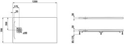 Laufen Pro Sprchová vanička 120x70 cm čierna H2129510800001 - galéria #1