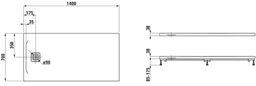Laufen Pro Sprchová vanička 140x70 cm čierna H2129530800001 - galéria #1