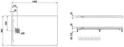 Laufen Pro Sprchová vanička 140x90 cm čierna H2129570800001 - galéria #1