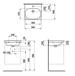Laufen Lua Umývadlo 50 x 46 cm, LCC biela H8100814001041 - galéria #3