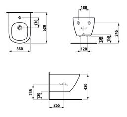 Laufen Lua Závesný bidet 52 cm, biely H8300810003021 - galéria #5