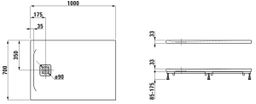 Laufen Pro Sprchová vanička 100x70 cm antracit H2169570780001 - galéria #1