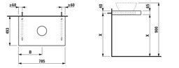 Laufen Lani Umývadlová doska 80 cm, s výrezom uprostred, vrátane 2 nástenných konzol, matná biela H4046511122601 - galéria #1