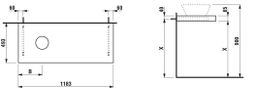 Laufen Lani Umývadlová doska 120 cm, s výrezom na ľavej strane, vrátane 2 nástenných konzol, matná biela H4046721122601 - galéria #1