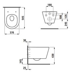 Laufen Kartell WC závesné 37 x 54,5 cm Rimless, biele H8213310000001 - galéria #3