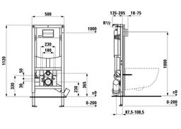 Laufen Ineo Link Rámový modul 112 cm pre bidetové WC, H9201150000001 - galéria #1