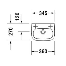 Duravit D-Code Umývadlo 36x27 cm, otvor vpravo 7053600082 - galéria #1