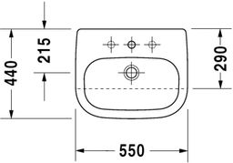 Duravit D-Code Umývadlo 55x44 cm polozapustené 339550000 - galéria #1
