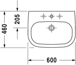Duravit D-Code Umývadlo 60x46 s otvorom 23106000002 - galéria #1