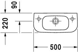 Duravit D-Code Umývadlo 50x22 s otvorom 7065000082 - galéria #1