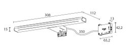 Sapho Felina SAS311 Kúpeľňové LED osvetlenie 30,8 cm, chróm - galéria #5