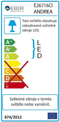 Aqualine Andrea SAS251 Kúpeľňové LED osvetlenie 28,4 cm, chróm - galéria #5