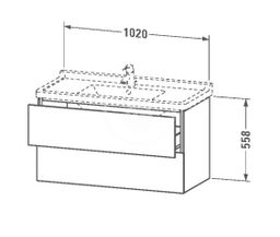 Duravit L-Cube Umývadlová skrinka 55,8x102x46,9 mm, biela lesklá LC626602222 - galéria #1