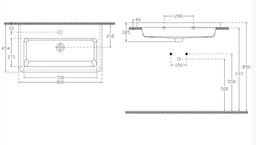 Sapho City Keramické umývadlo 80x18x45 cm, KE080 - galéria #3