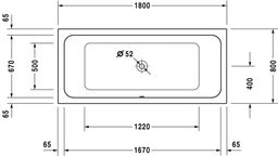Duravit D-Code Vaňa 180 x 80 cm, biela 700101000000000 - galéria #2
