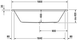 Duravit D-Code Vaňa 180 x 80 cm, biela 700101000000000 - galéria #3