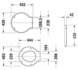 Duravit Starck 1 Záchodová doska, soft close, biele 0065880099 - galéria #1